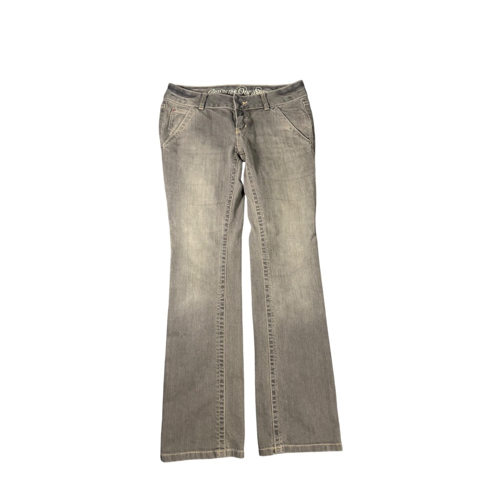 Converse One Star Grey Bootcut Jeans Y2K Skater Denim Pants 32x32